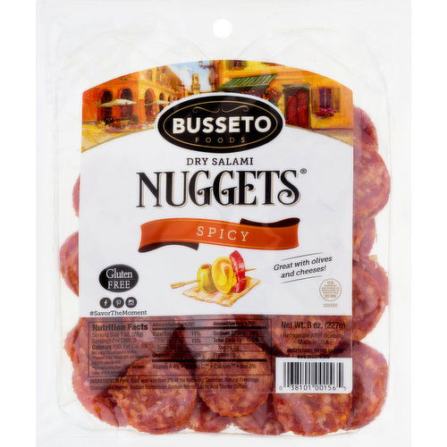 Busseto Dry Salami, Spicy, Nuggets