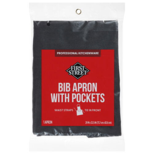 First Street Bib Apron, Black