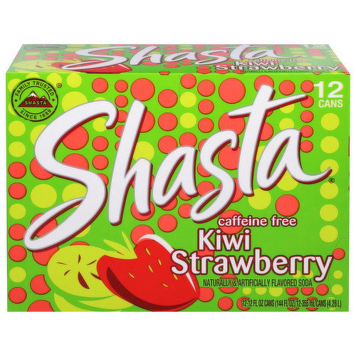 Shasta Soda, Caffeine Free, Kiwi Strawberry