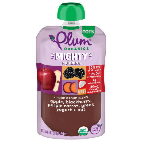 Plum Organics 4 Food Group Blend Apple, Blackberry, Purple Carrot, Greek Yogurt + Oat