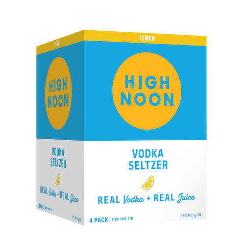 High Noon Lemon Vodka Hard Seltzer 355ml Can 4pk