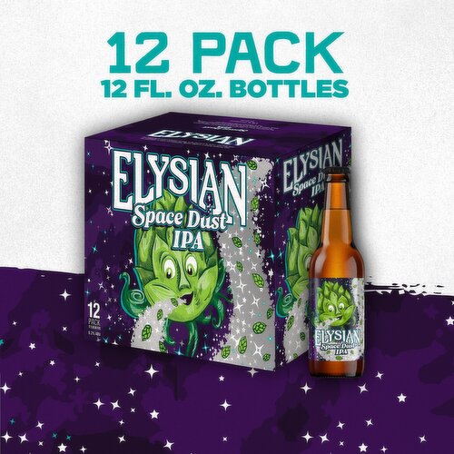 Elysian Brewing Space Dust IPA Craft Beer, India Pale Ale, 12 Pack Beer, 12 FL OZ Bottles, 8.2% ABV