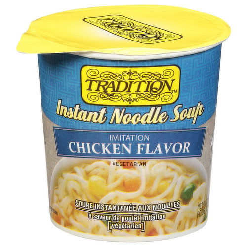 Tradition Instant Noodle Soup, Vegetarian, Chicken Flavor, Imitation