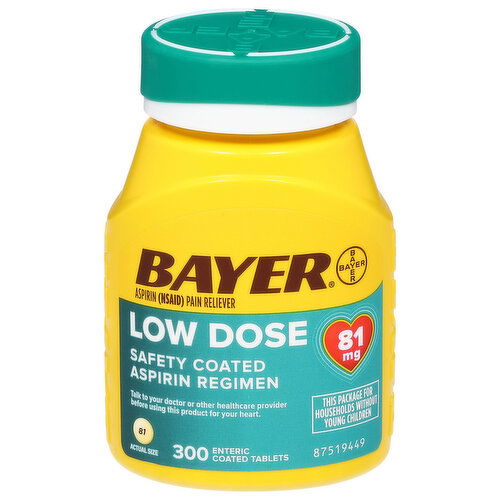 Bayer Aspirin, Low Dose, 81 mg, Enteric Coated Tablets