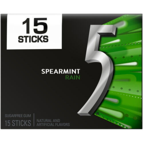 5 5 GUM Spearmint Rain Sugar Free Chewing Gum