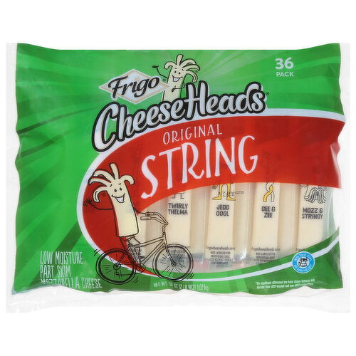 Frigo String Cheese, Part Skim, Low Moisture, Mozzarella, Original, 36 Pack