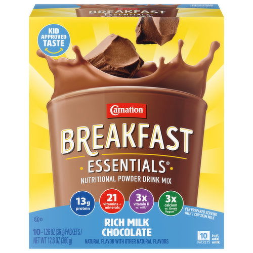 Carnation Breakfast Essentials Nutritional Powder Drink Mix, Rich Milk Chocolate