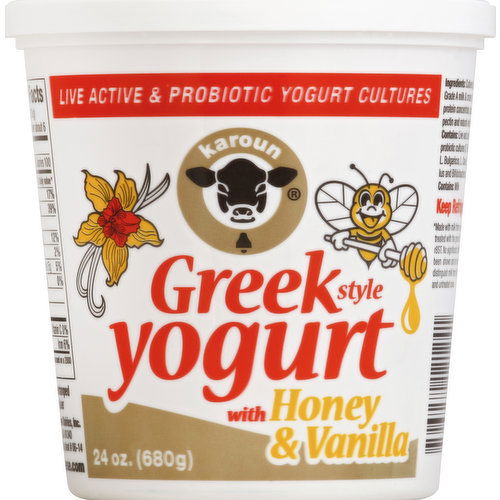 Karoun Yogurt, Greek Style, with Honey & Vanilla