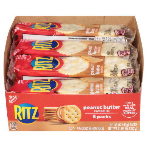 Ritz Cracker Sandwiches, Peanut Butter, 8 Packs