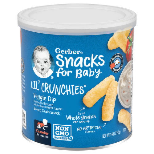 Gerber Baked Grain Snack, Veggie Dop, Lil' Crunchies, Crawler (8+ Months)