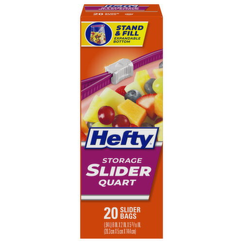 Hefty Slider Bags, Storage, Quart Image 1 of 4