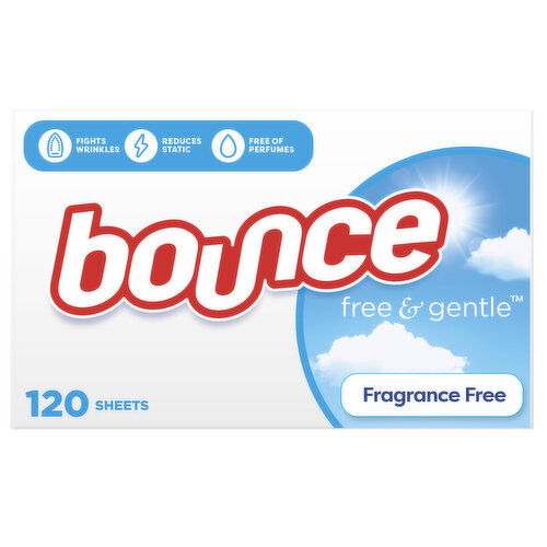 Bounce Free & Gentle Dryer Sheets, 120 Ct