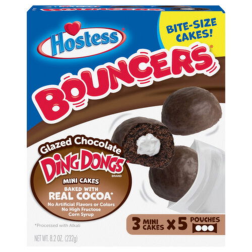 Hostess Cakes, Glazed Chocolate Ding Dongs, Bite-Size, Mini