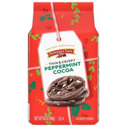 Pepperidge Farm Crispy Cookies, Peppermint Cocoa, Thin & Crispy Image 1 of 6
