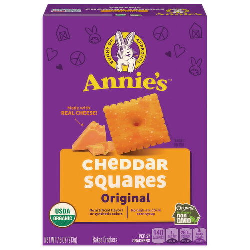 Annie's Cheddar Squares Original Baked Crackers