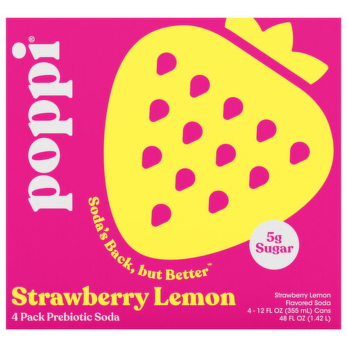 Poppi Strawberry Lemon Prebiotic Soda