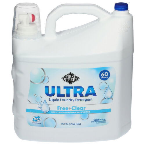 First Street Liquid Laundry Detergent, Free + Clear, Ultra