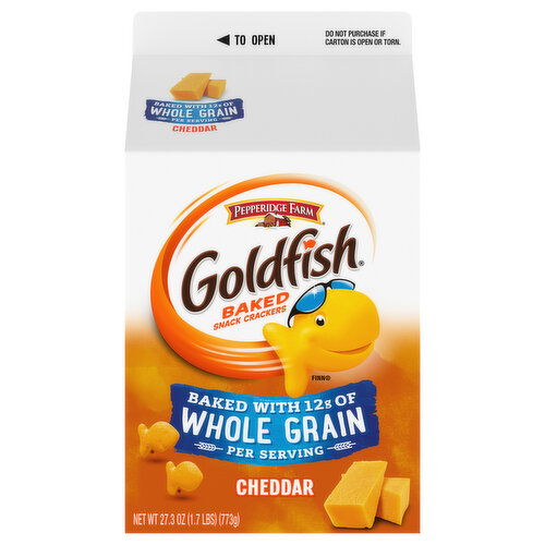 Goldfish Snack Crackers, Cheddar, Baked