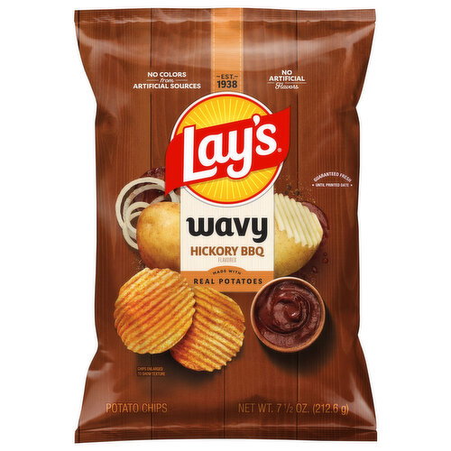 Lay's Wavy Hickory BBQ Flavored Potato Chips Image 1 of 4