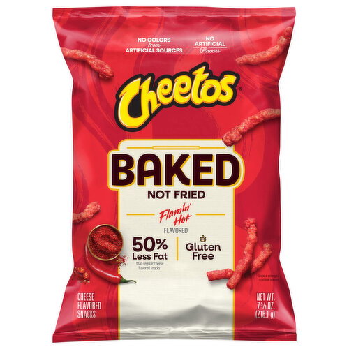 Cheetos Baked Not Fried Flamin' Hot Flavored Cheese Flavored Snacks Image 1 of 3