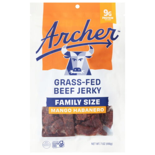 Archer Grass-Fed Medium Mango Habanero Beef Jerky Family Size