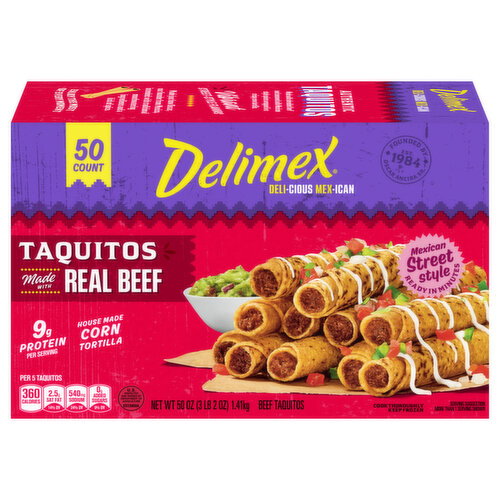 Delimex Mexican Street Style Beef Taquitos Image 1 of 6