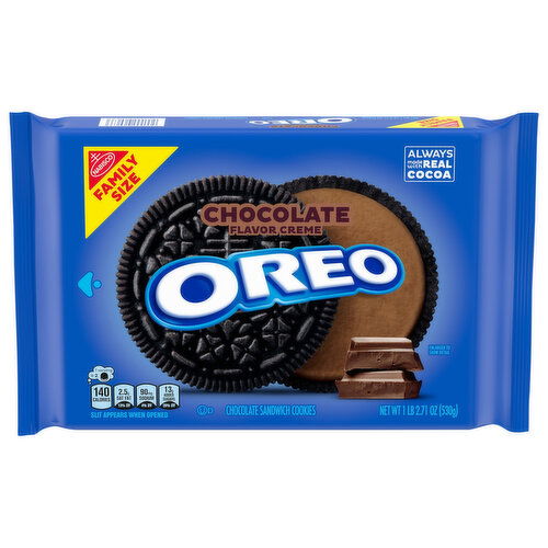 Oreo Chocolate Sandwich Cookies, Chocolate Flavor Creme, Family Size