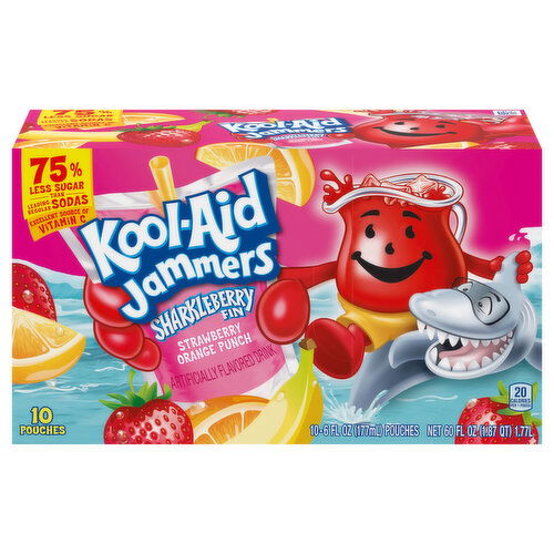 Kool-Aid Sharkleberry Fin Strawberry Orange Punch Flavored Drink
