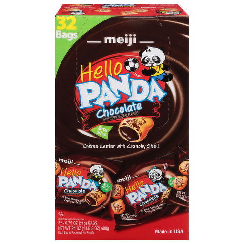 Hello Panda Cookies, Chocolate, Bite Size