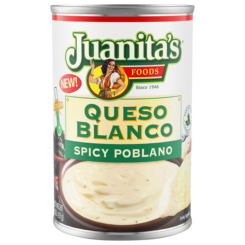 Juanita's Foods Medium Spicy Poblano Queso Blanco
