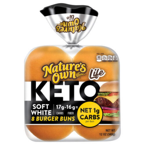 Nature's Own Keto Soft White Burger Buns