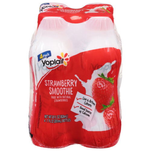 Yoplait Smoothie, Strawberry, 4 Pack