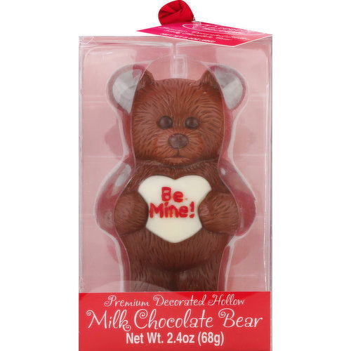 Treat Street Milk Chocolate Bear, Premium Decorated, Hollow