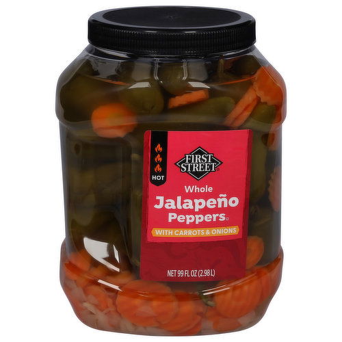 First Street Jalapeno Peppers, Whole, Hot