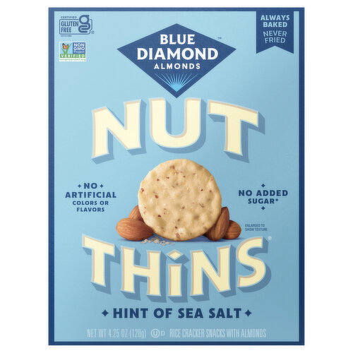 Blue Diamond Hint of Sea Salt Rice Cracker Snacks with Almonds