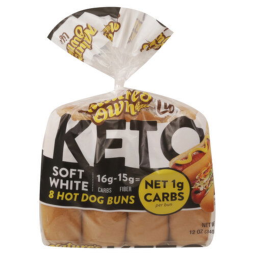 Nature's Own Hot Dog Buns, Soft, White