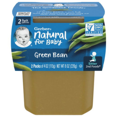 Gerber Green Bean, Sitter 2nd Foods, 2 Pack