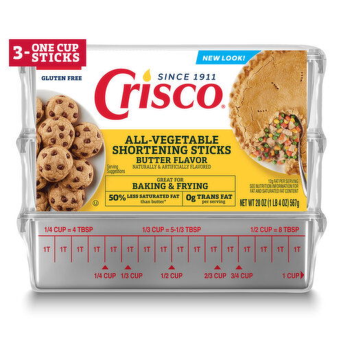 Crisco Butter Flavor Shortening Sticks, Gluten-Free