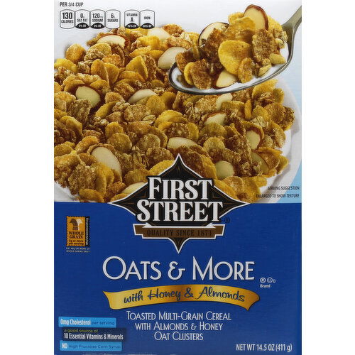 First Street Cereal, Oats & More, with Honey & Almonds