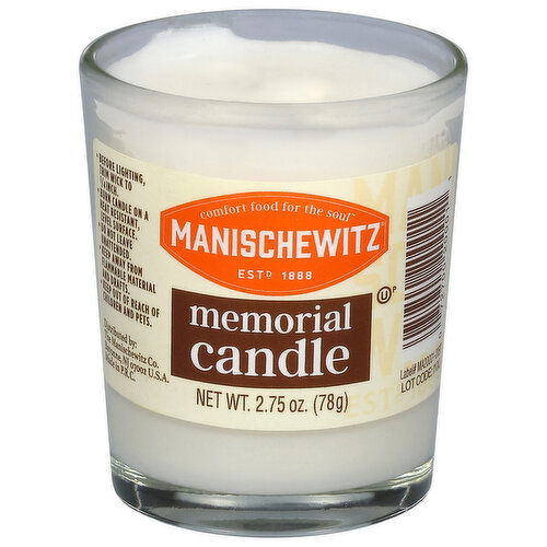 Manischewitz Candle, Memorial