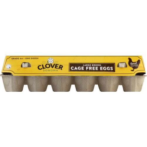 Clover Eggs, Cage Free, Brown, Large