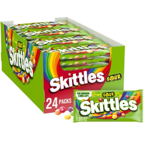 SKITTLES Skittles Sour Fruity Chewy Candy Full Size Bulk Pack (1.8 oz., 24 ct.)