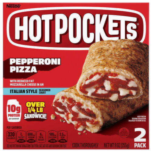 Hot Pockets Italian Style Seasoned Crust Pepperoni Pizza Sandwich