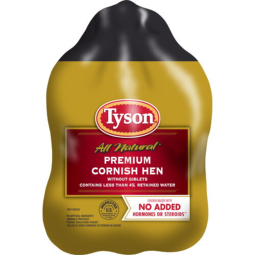 Tyson All Natural* Frozen Premium Whole Cornish Hen Image 1 of 6