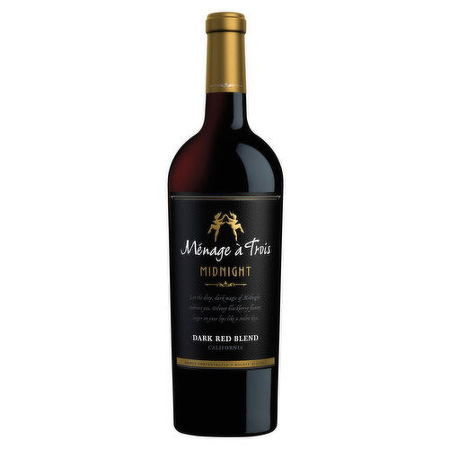 Menage a Trois Dark Red Blend Midnight California Wine