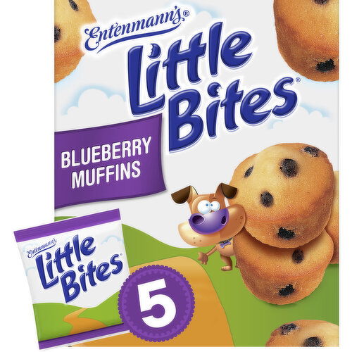 Entenmann's Blueberry Mini Muffins, 5 packs, (4 ct each), 8.25 lbs Case