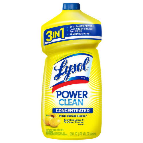 Lysol Power Clean Concentrated Sparkling Lemon & Sunflower Essence Scent Multi-Surface Cleaner