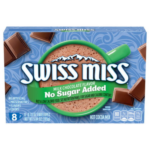 Swiss Miss No Sugar Added Milk Chocolate Flavor Hot Cocoa Mix