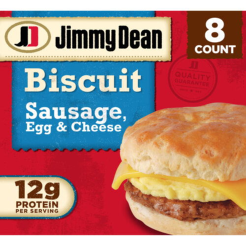 Jimmy Dean Biscuit Breakfast Sandwiches with Sausage, Egg, and Cheese, Frozen