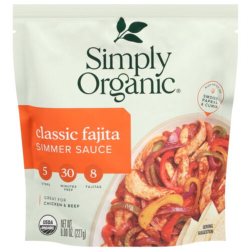 Simply Organic Classic Fajita Simmer Sauce Image 1 of 6